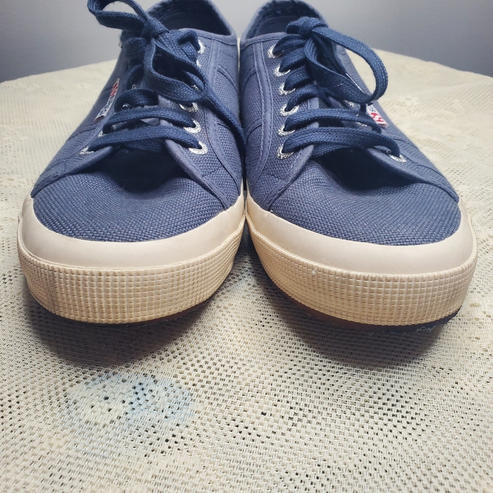 Superga Cotu Periwinkle Cornflower Blue Classic Sneaker - Women 41.5 us 10 - Picture 3 of 9